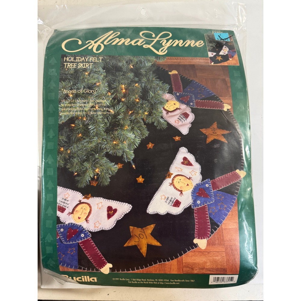 Bucilla Tree Skirt Kit Unisex 44in Black Angels of Glory Felt Applique 83805